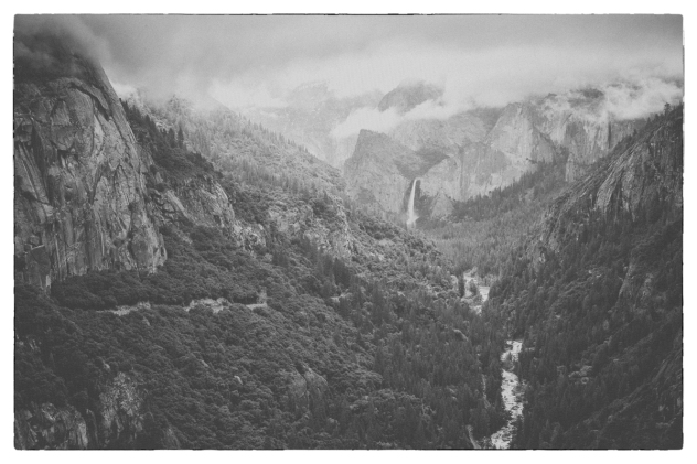 Into Yosemite Valley - lowcon BW small